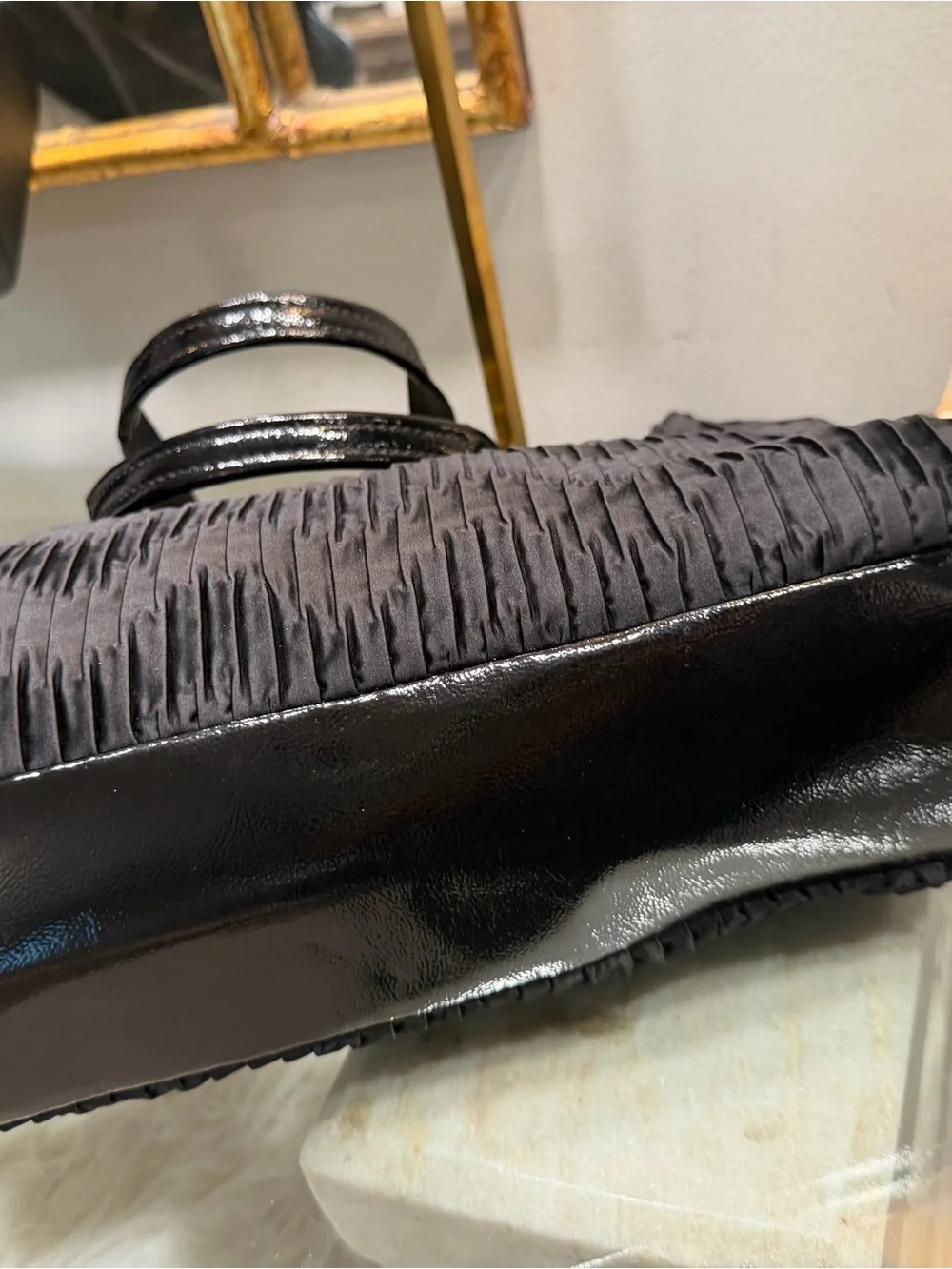 Coach EUC Black Pleated Tote and Wallet Set
